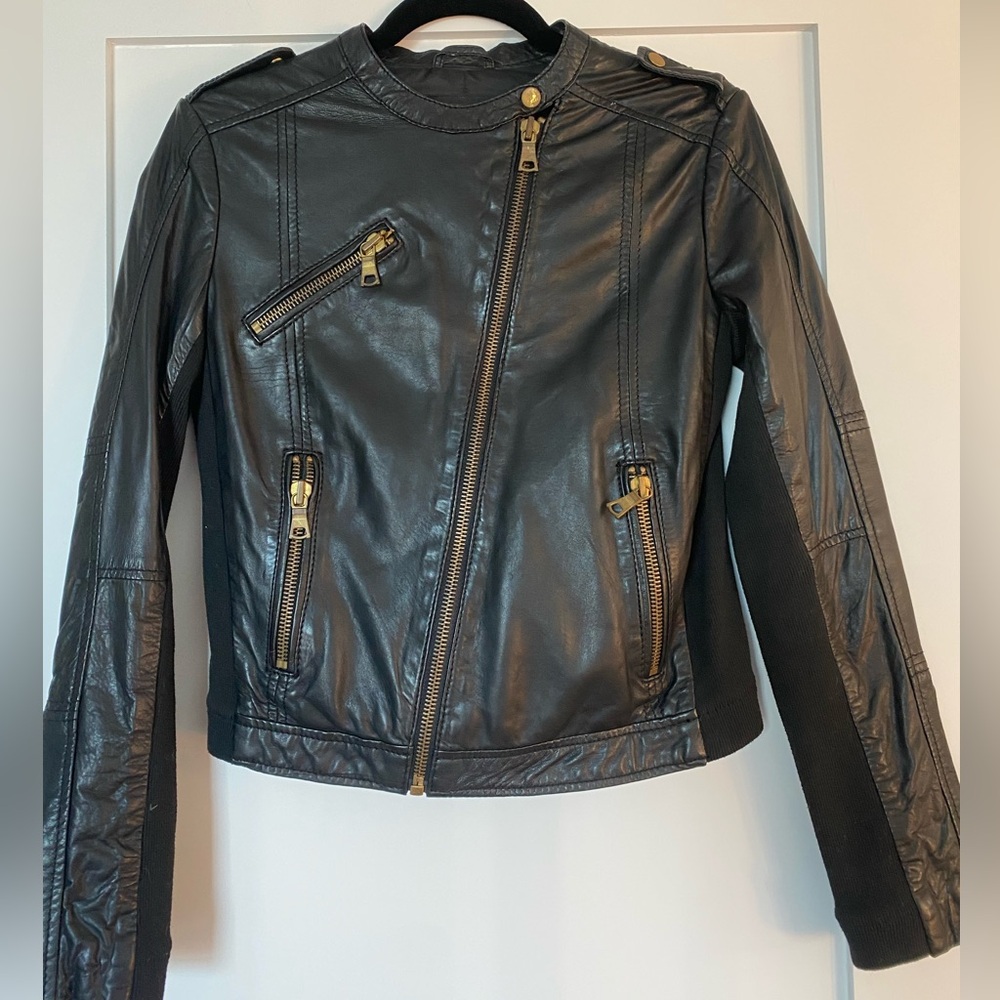 MANGO Moto Leather Jacket